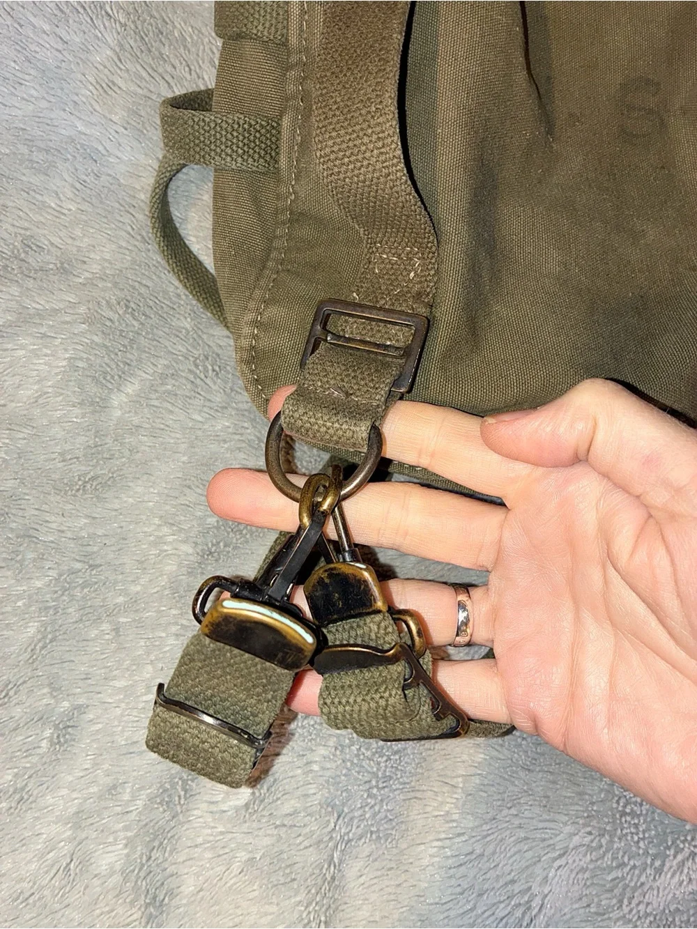US Military Style Olive Green Canvas Backpack